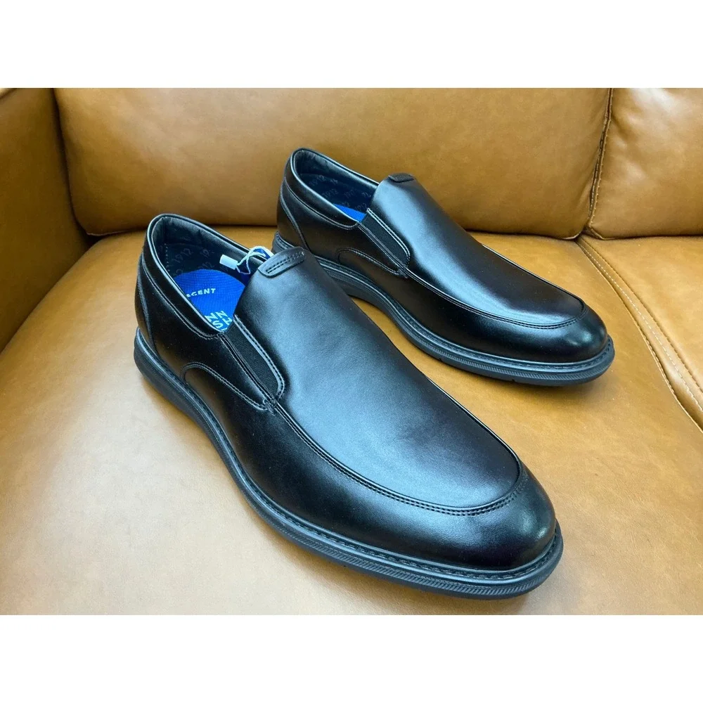 Nunn Bush Chase Work Slip On Mens 10.5W Black New Slip Resistant Memory Foam